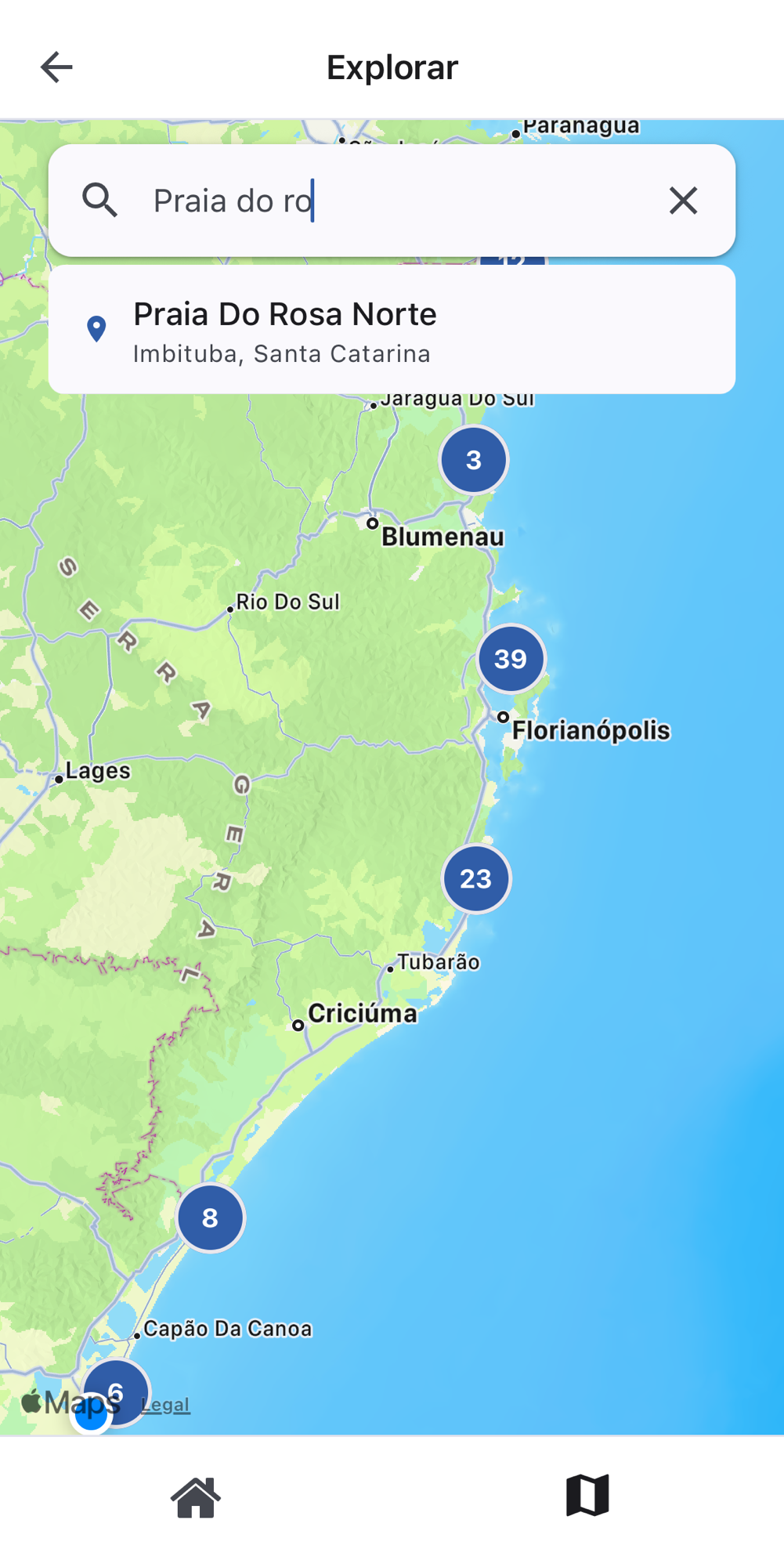 Altas app — map